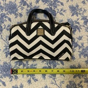 Dooney & Bourke Black and White Chevron Satchel